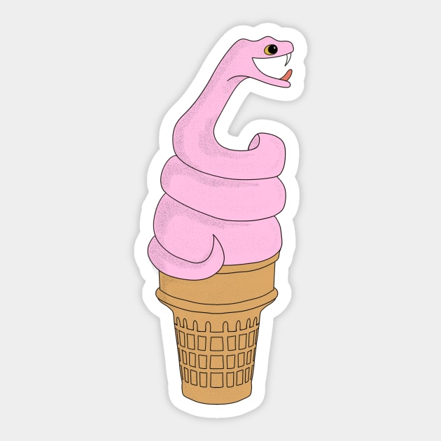 Snakes on a Cone Sticker by Alissa Carin